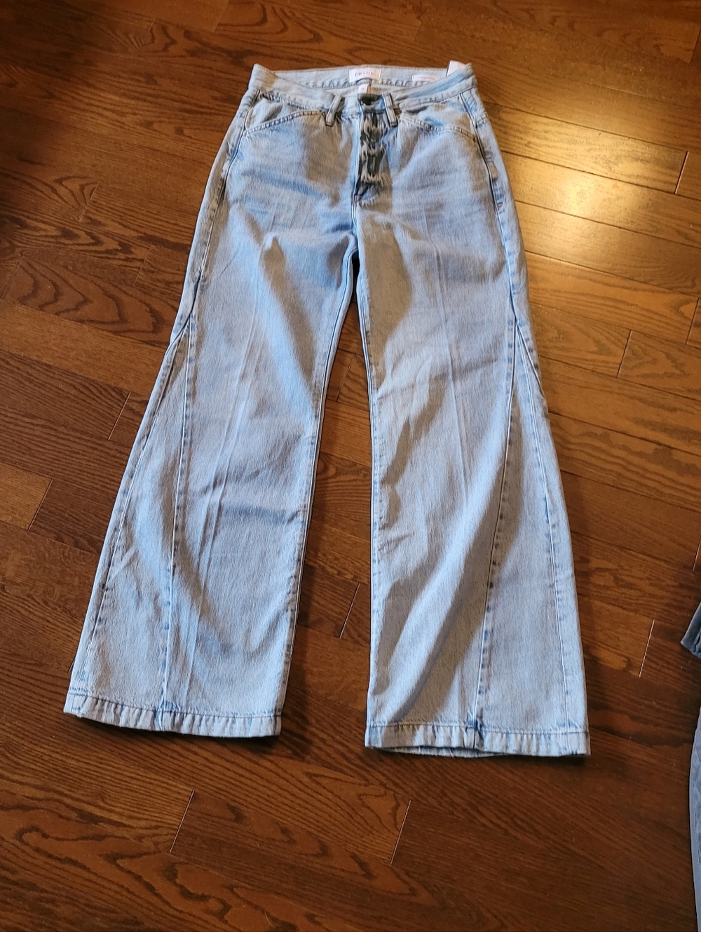 FRAME Le Baggy Palazzo. Light Wash Wide-Leg Women’s Jeans - Light Blue - Picture 2 of 5